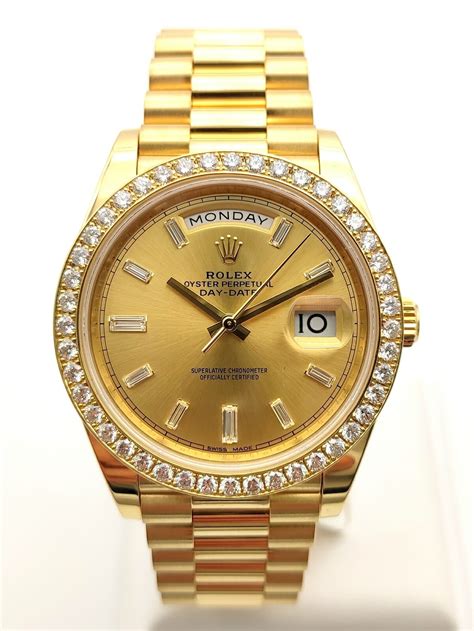 rolex baguette diamond bezel